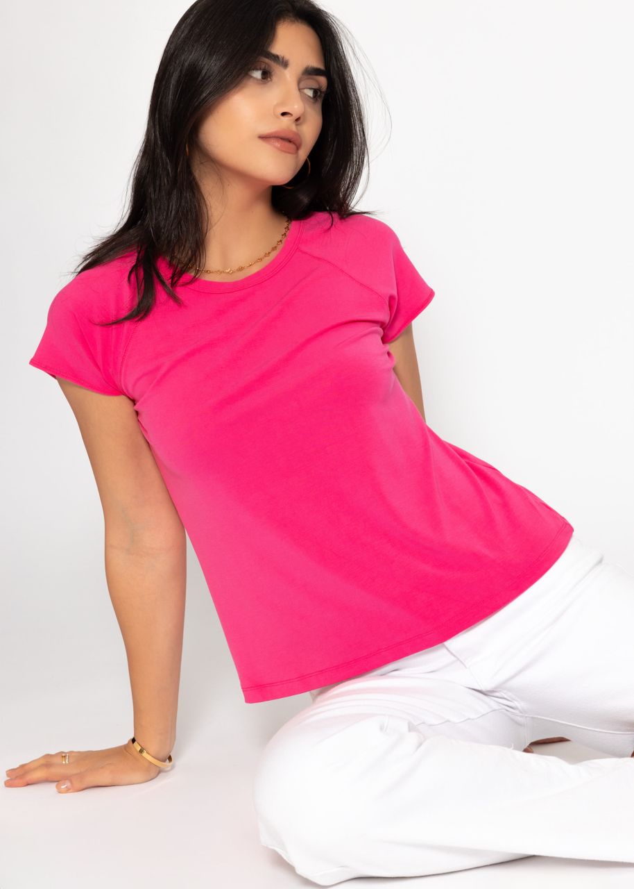 T-Shirt mit Raglannaht - pink