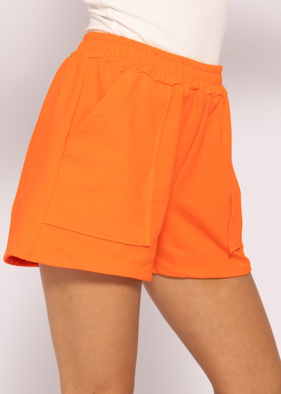 Jersey Shorts mit Taschen, orange