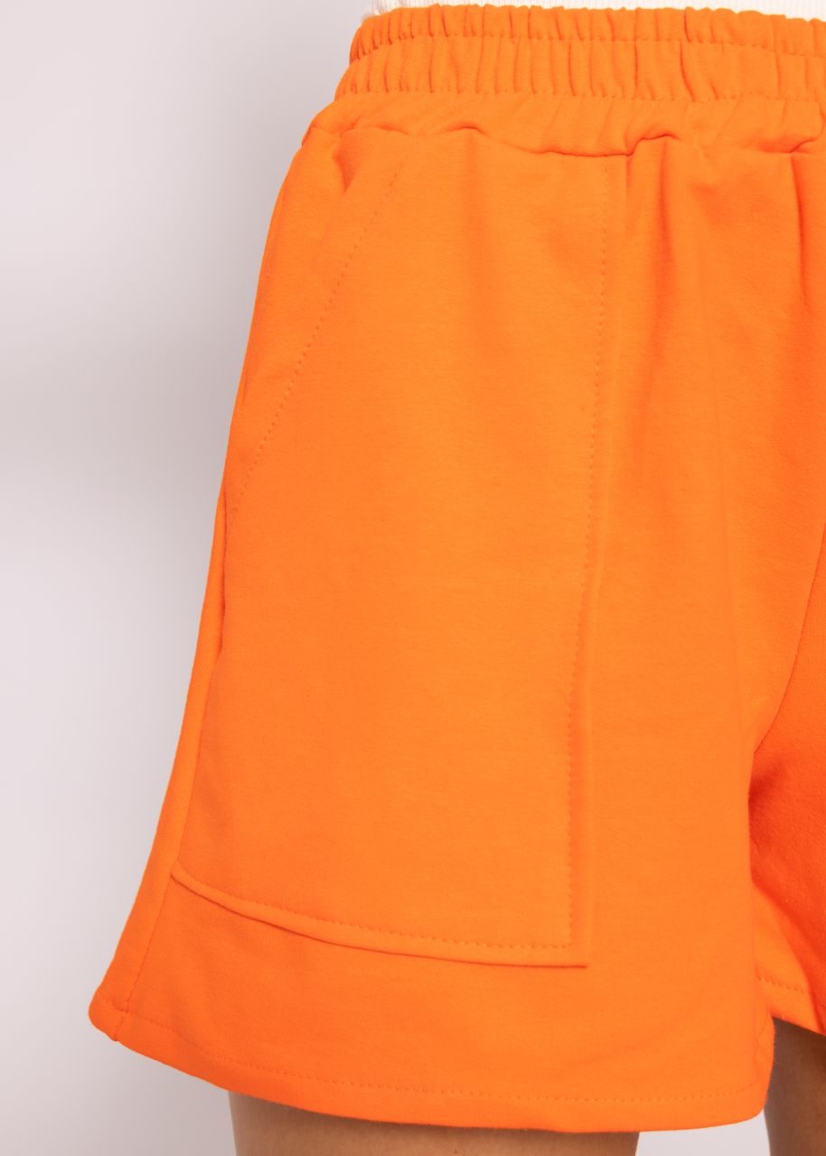 Jersey Shorts mit Taschen, orange