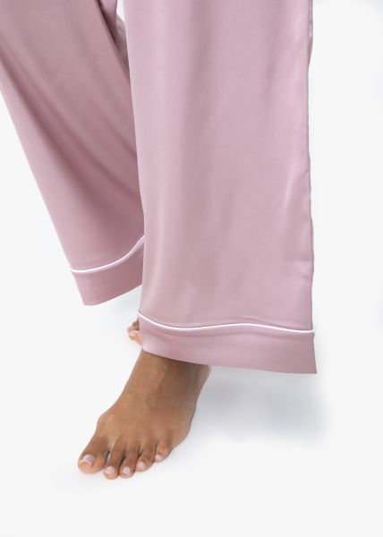Satin Pants mit Paspel - rosa