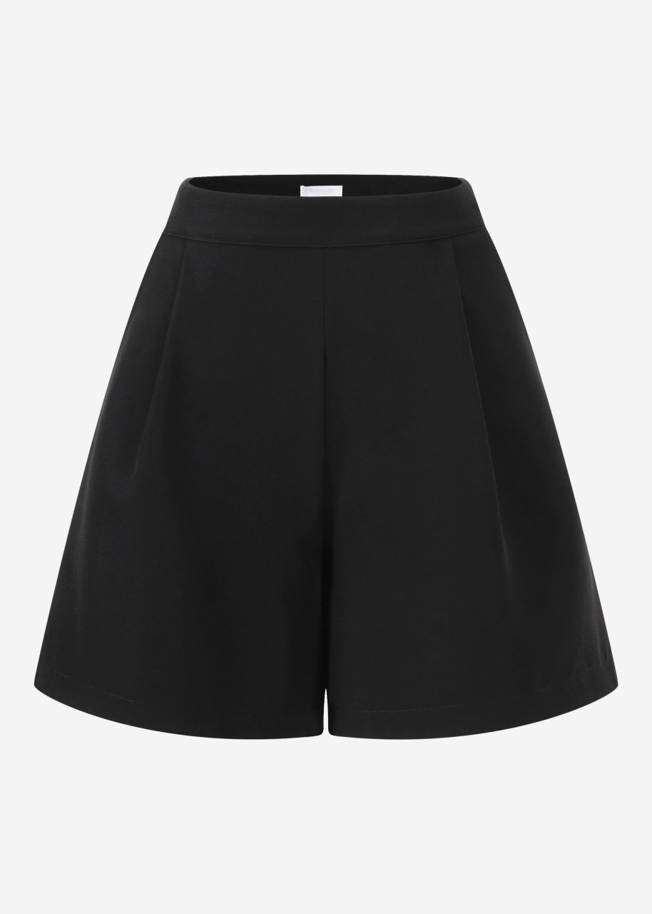 Shorts mit Bundfalten - schwarz