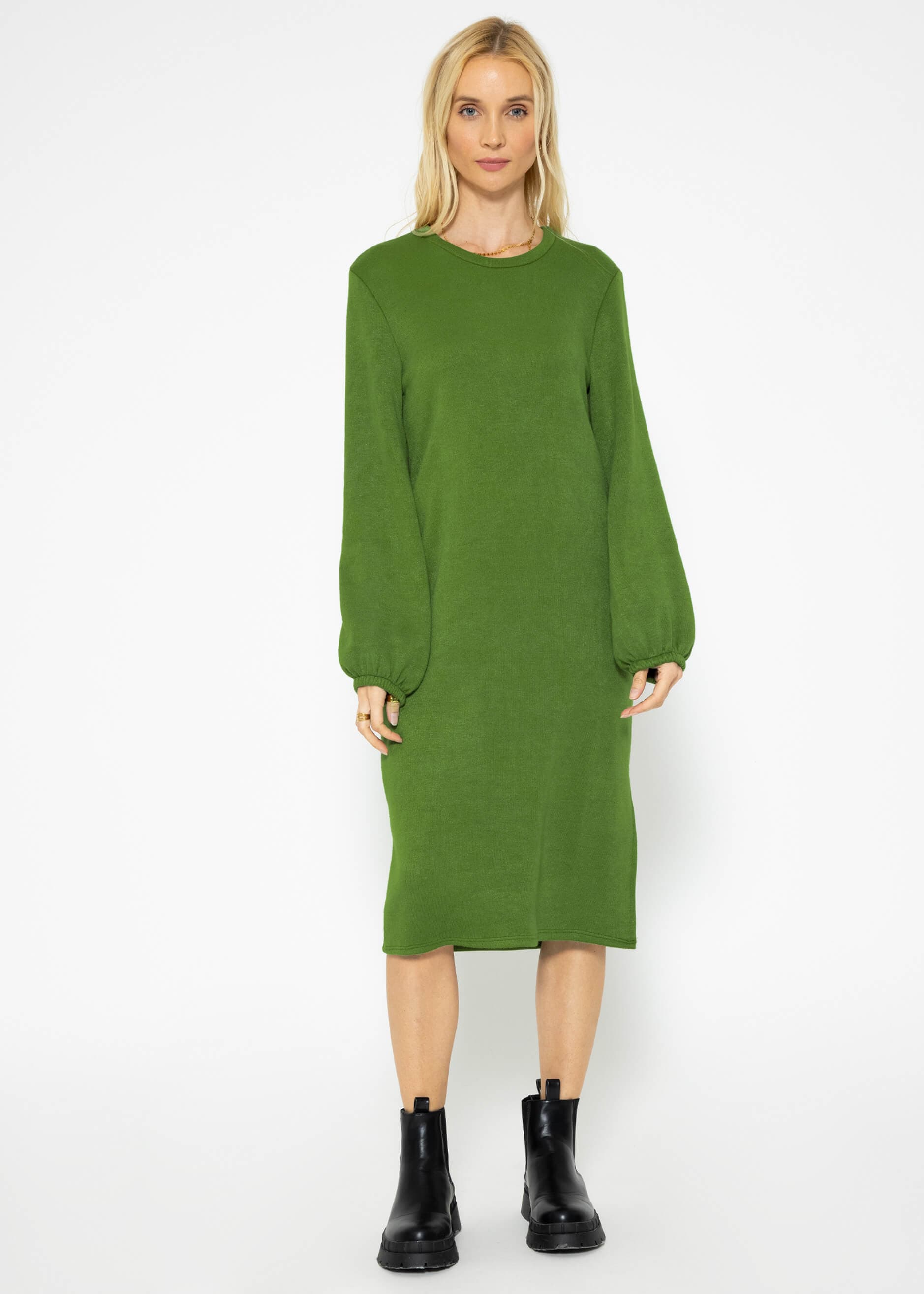 Super soft Jerseykleid in Midilänge - grün | Kleider | Bekleidung |  SASSYCLASSY | 