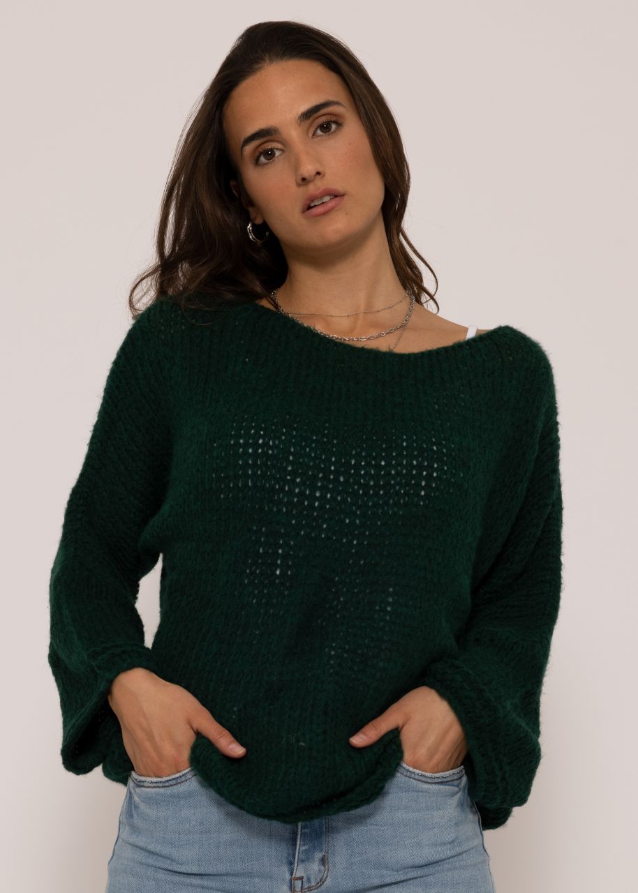 Oversize Pullover, dunkelgrün