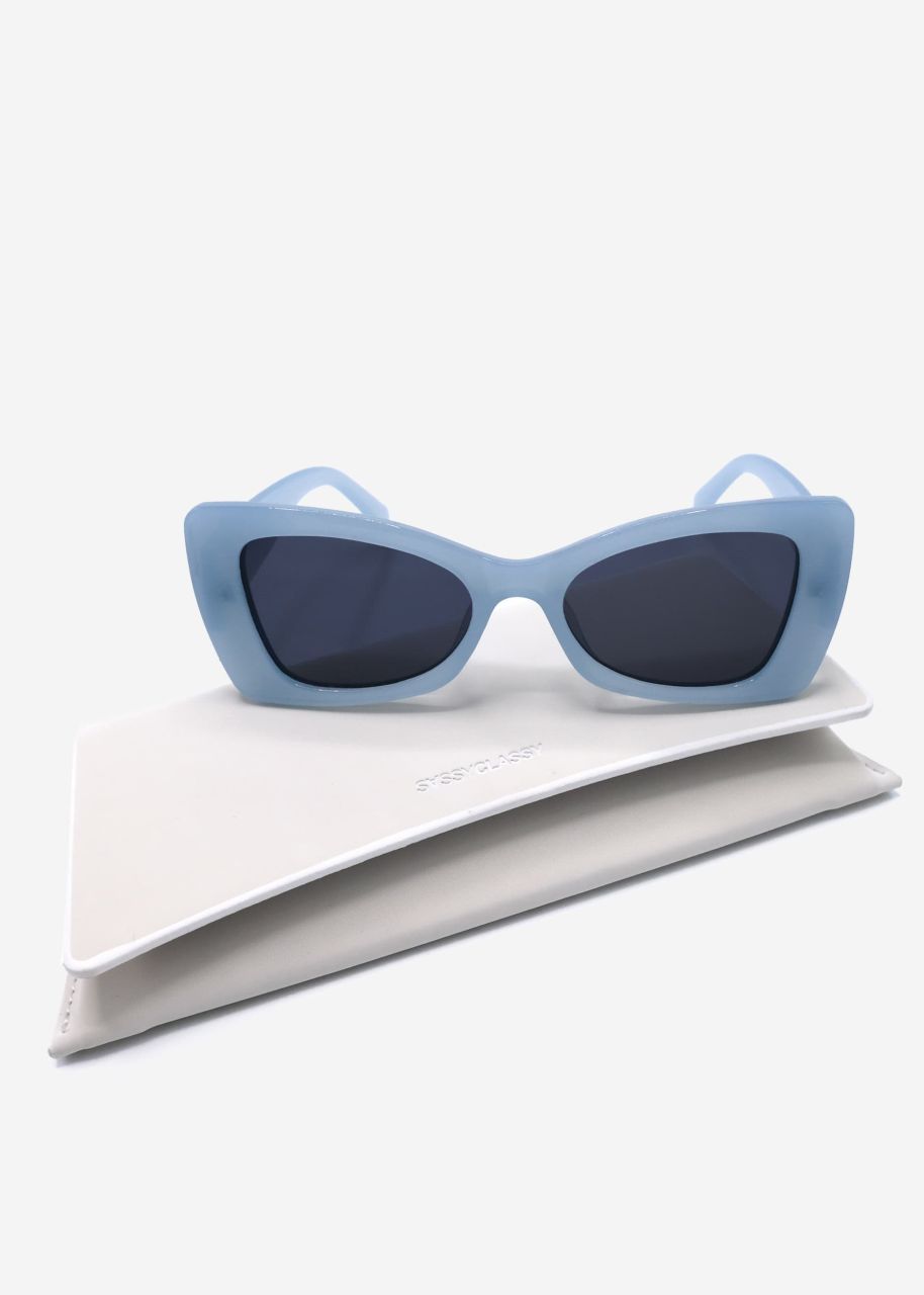 Eckige Sonnenbrille - hellblau