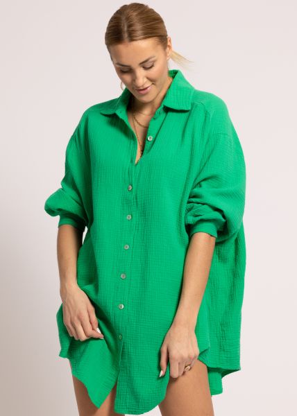 Ultra oversize Blusenhemd, grün