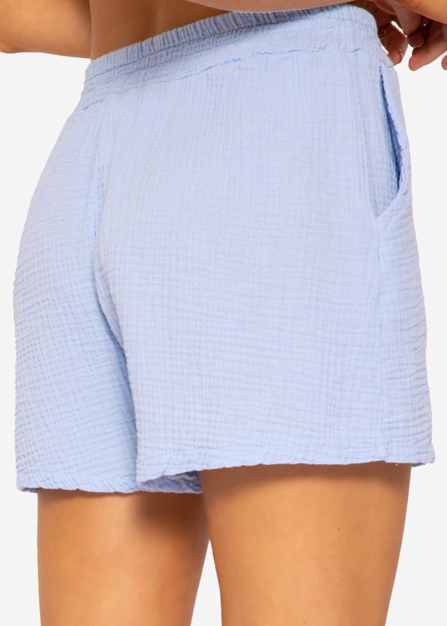 Musselin Shorts, hellblau