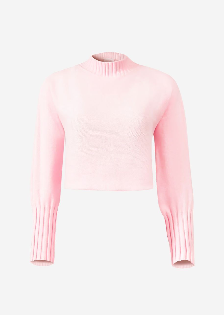 Lässiger Crop Pullover - rosa