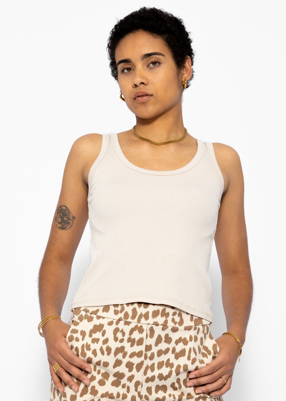 Tank Top mit Ausschnitt - beige