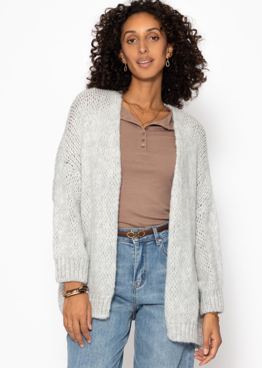 Oversize Cardigan - hellgrau