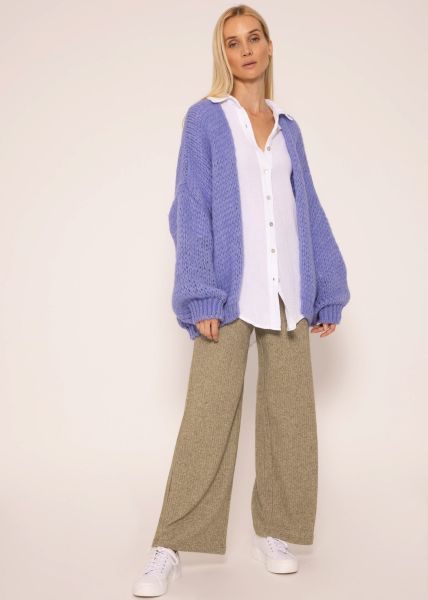 Musselin Bluse oversize, kurz, weiß