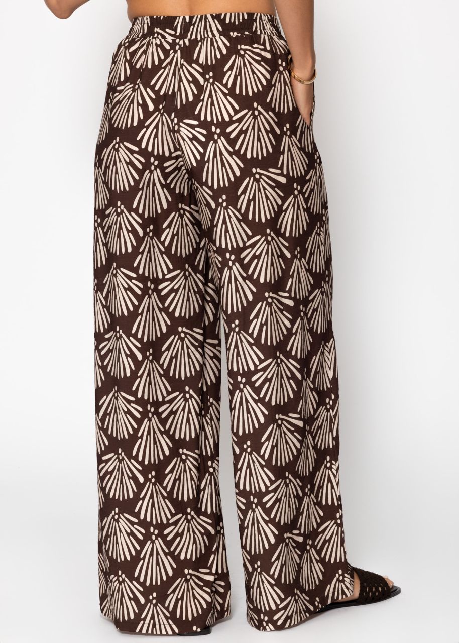 Schlupfhose mit Muschel-Print - braun