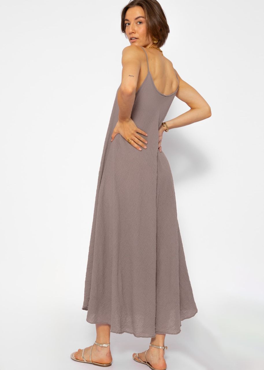 Musselin Beach Kleid - taupe