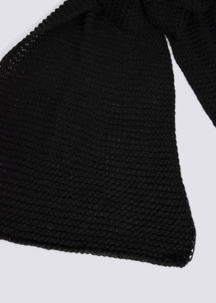 Strick-Schal, schwarz