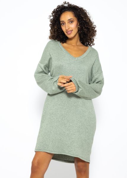 Super soft Jerseykleid in kurz - salbeigrün