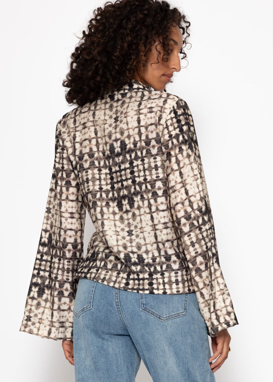 Viskose Bluse mit Print - taupe
