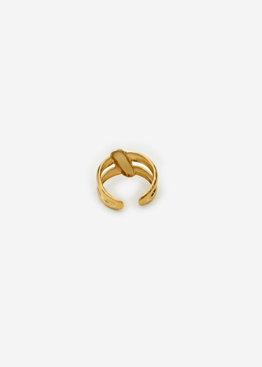 Doppelring mit Detail - gold