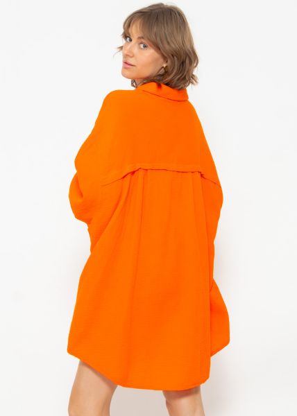 Musselin Bluse oversize, orange