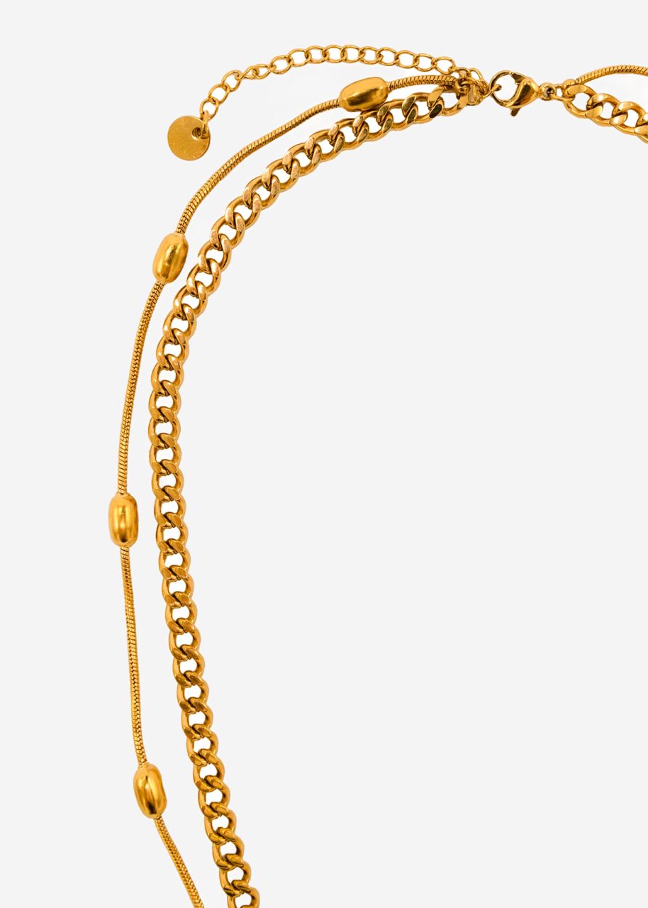 Y-Kette mit Perlendetails - gold