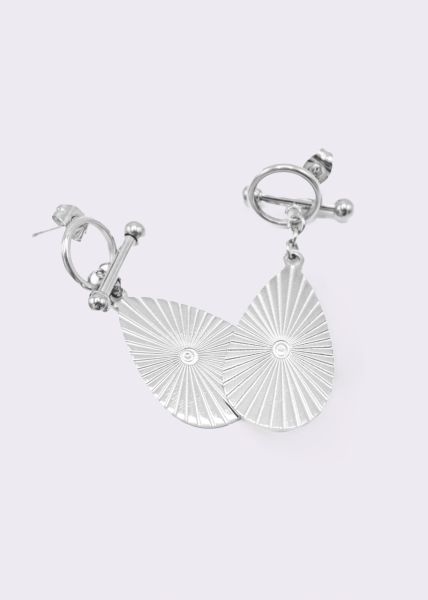 Ohrstecker mit hängendem Oval, silber