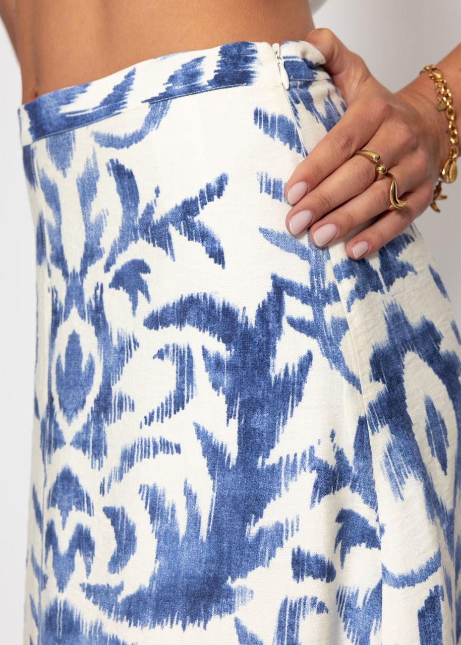 Maxirock mit Print - blau