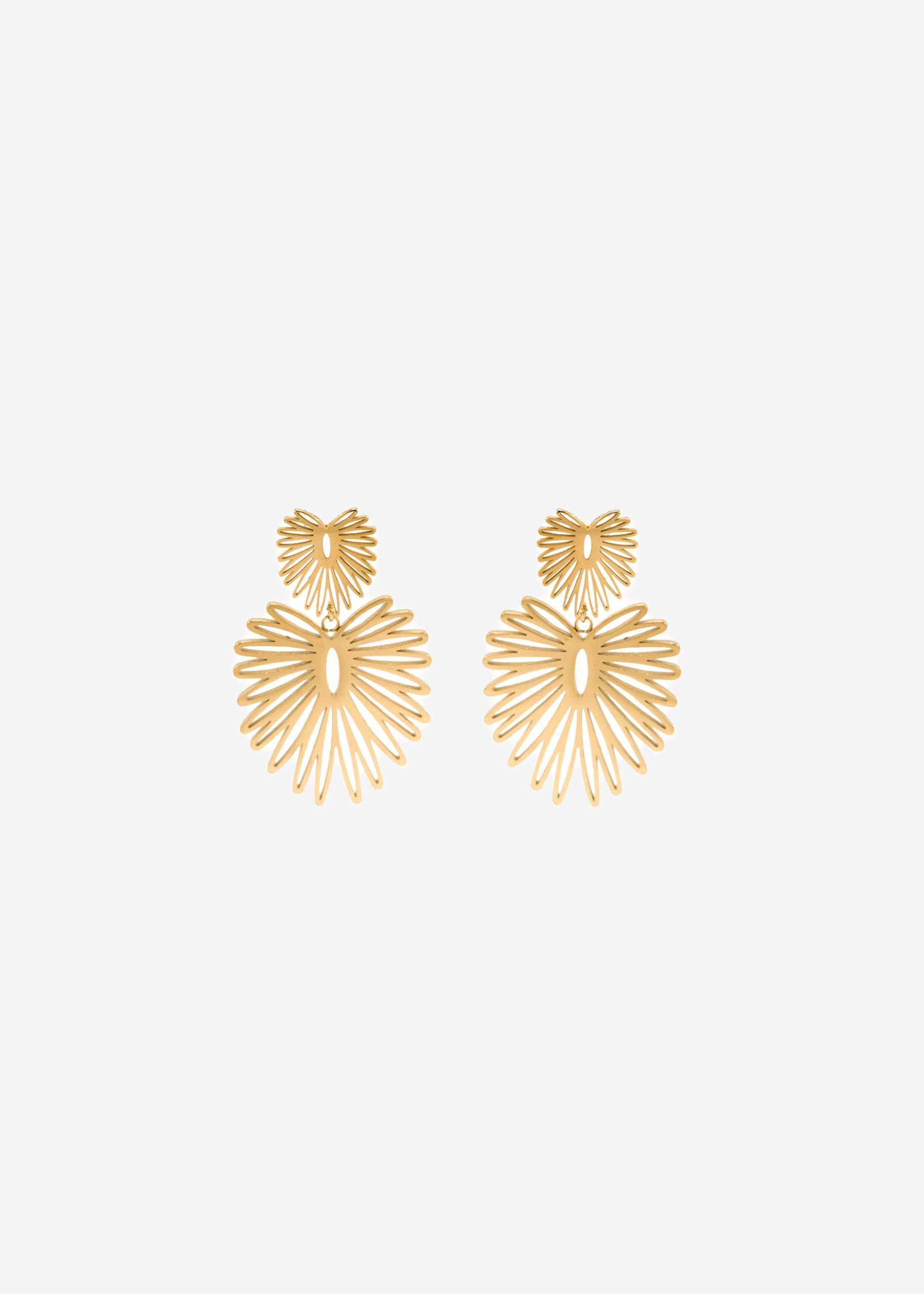 Ohrstecker mit Blatt-Anhänger - gold
