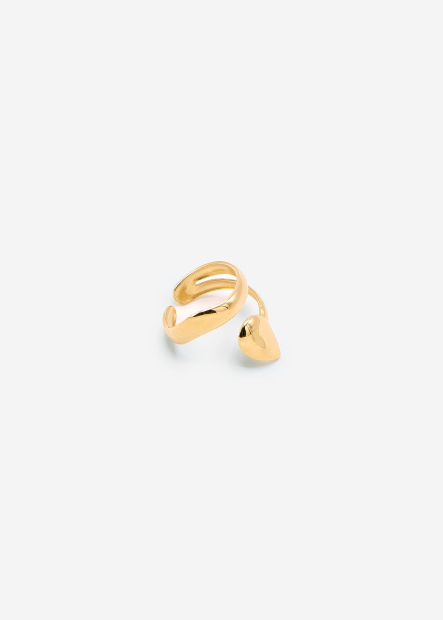 Spiral Ring mit Tropfendesign - gold