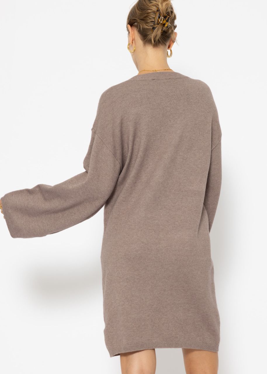 Oversize Kleid in Strick - taupe