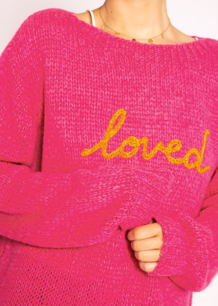 "loved" Pullover, pink