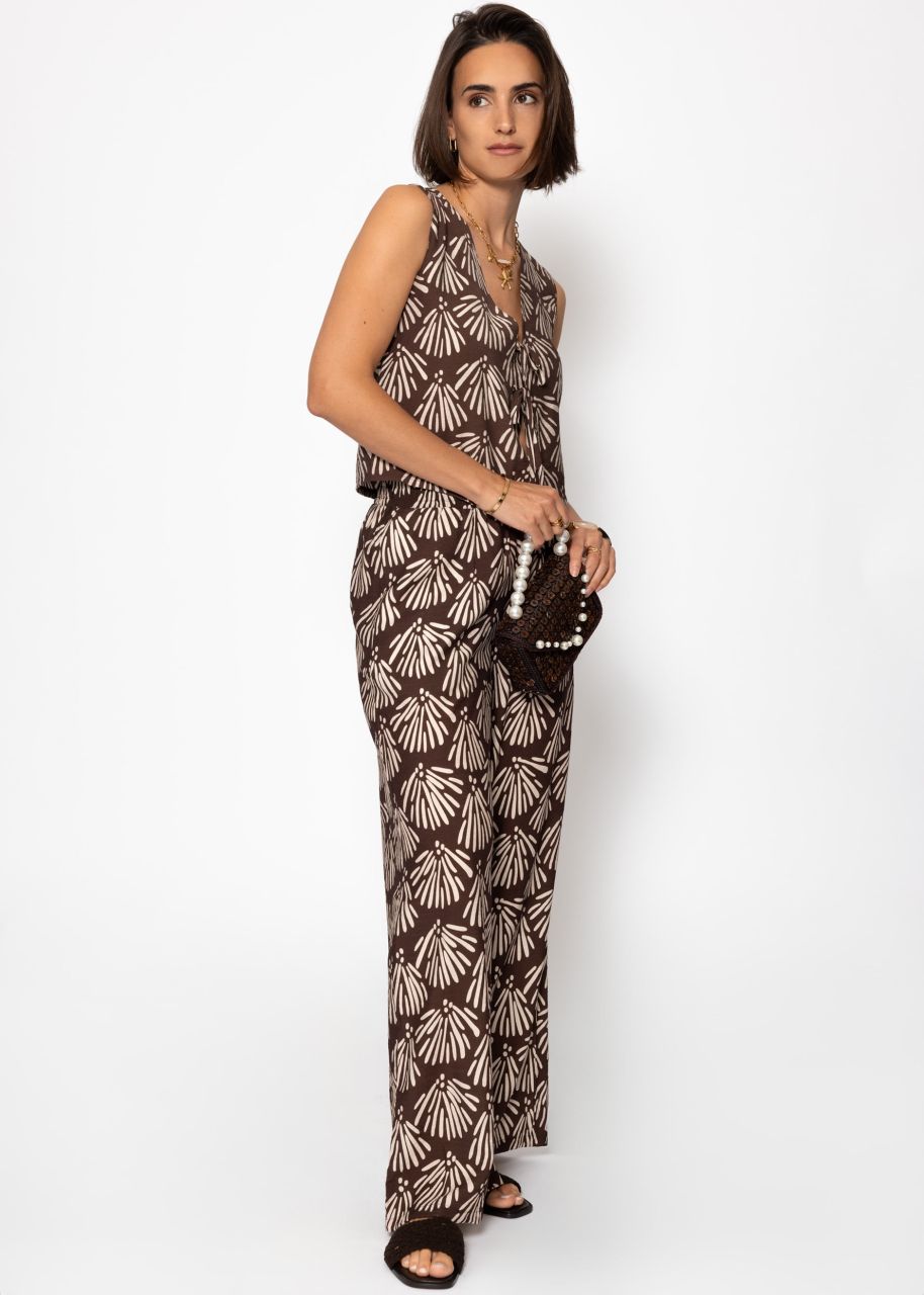 Top mit Muschel-Print - braun
