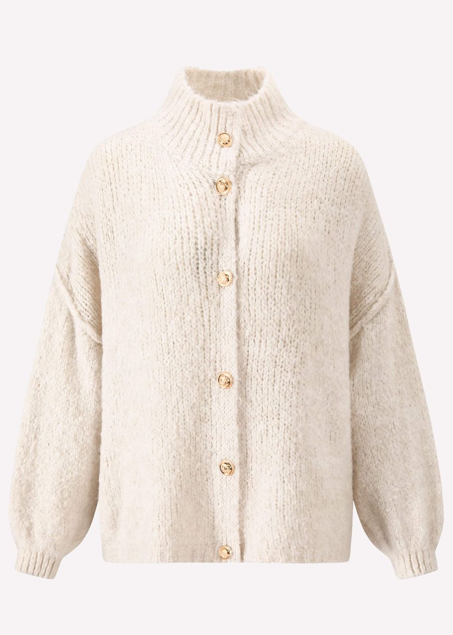 Jessica Haller Kuscheliger Oversize Cardigan mit Knöpfen - offwhite