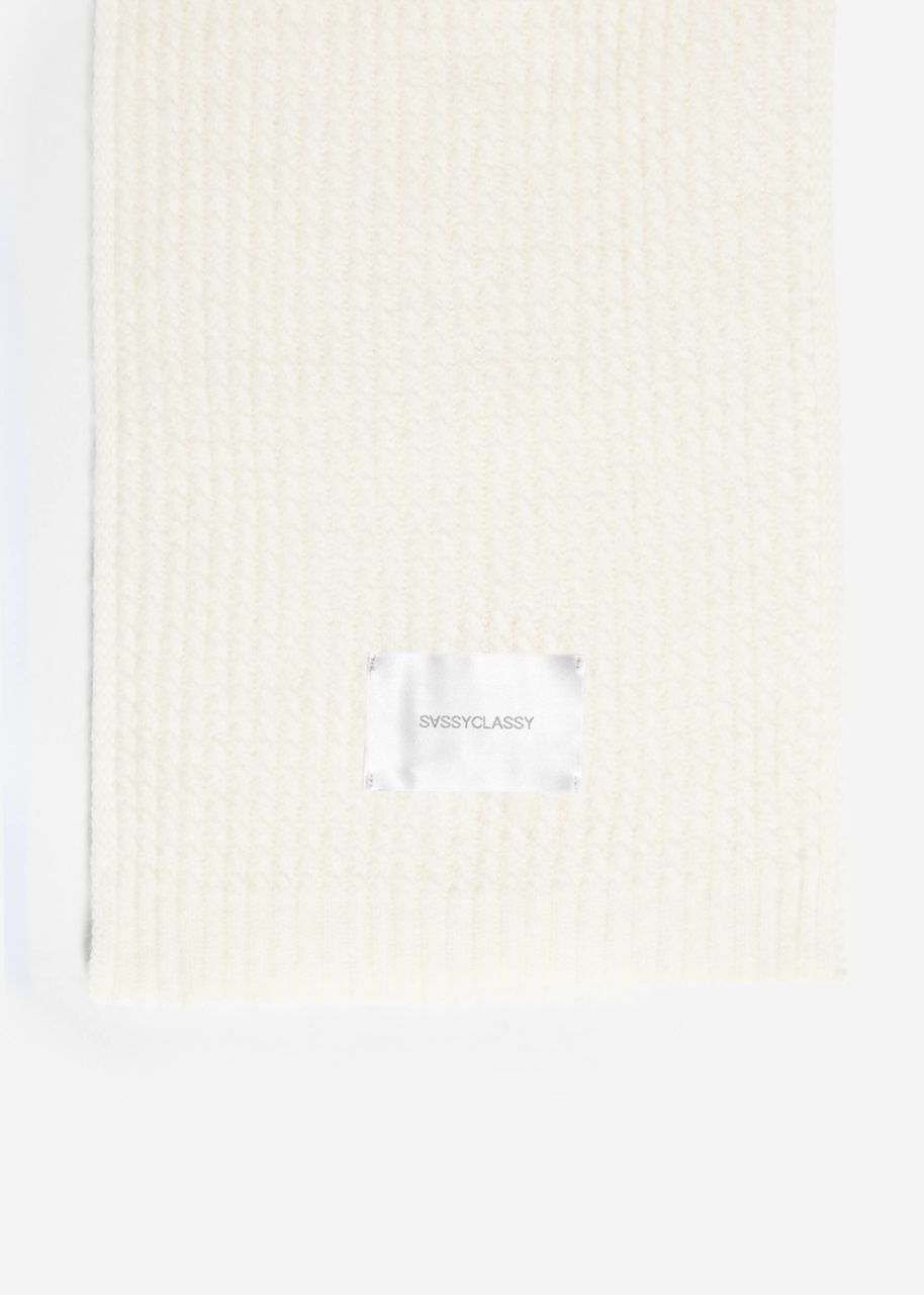 Gerippter Strickschal - offwhite