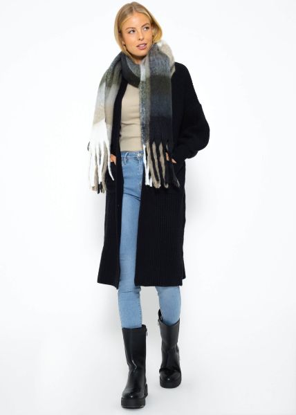 Langer super soft Cardigan mit Taschen - schwarz
