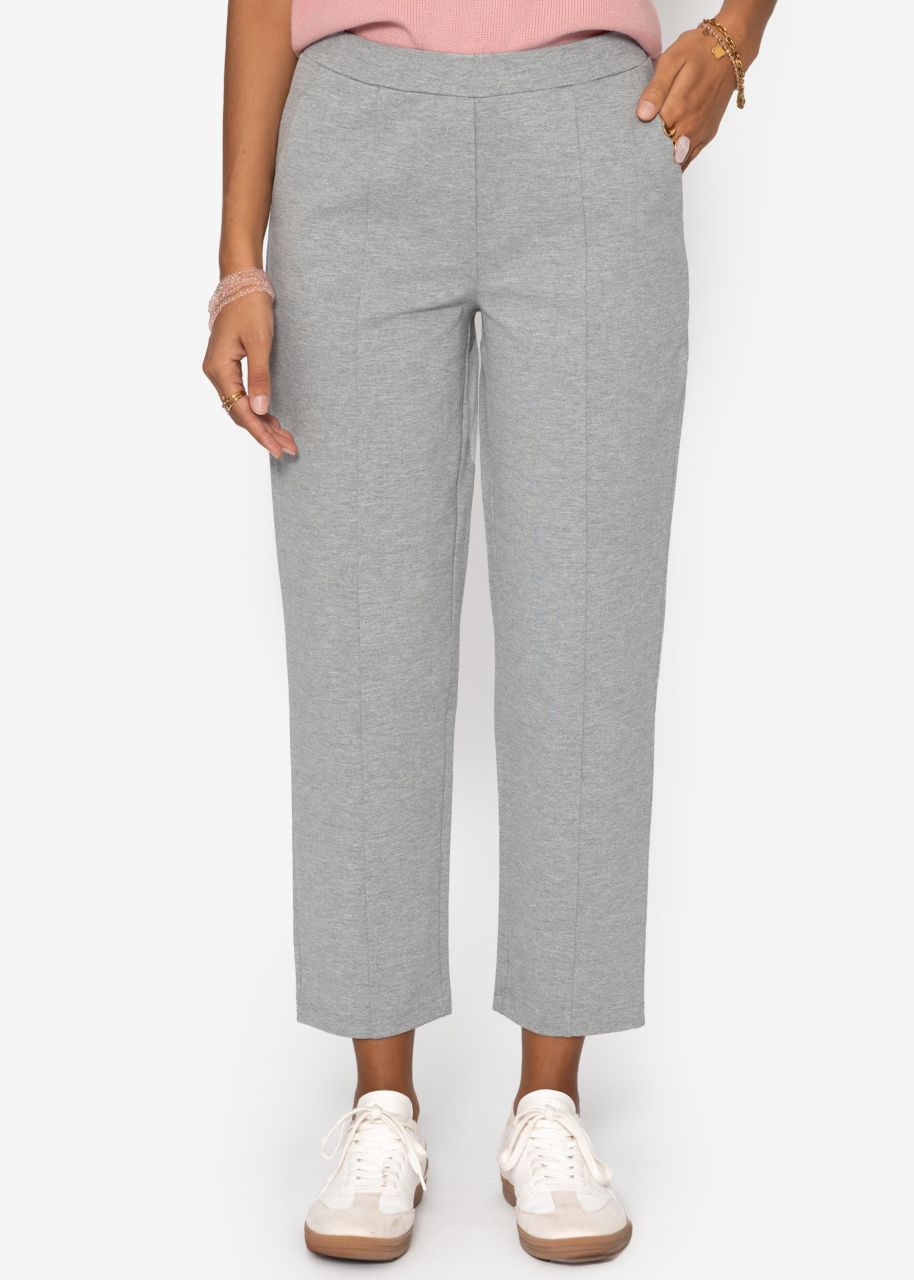 Jersey Chinos mit Ziernaht - hellgrau