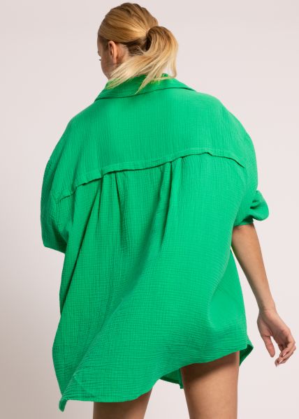 Ultra oversize Blusenhemd, grün