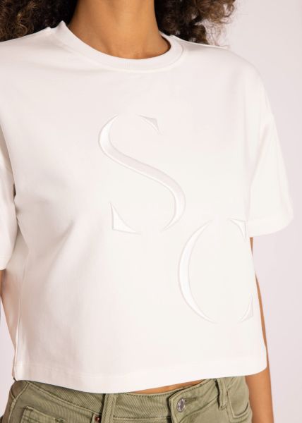 T-Shirt mit Stickerei, offwhite