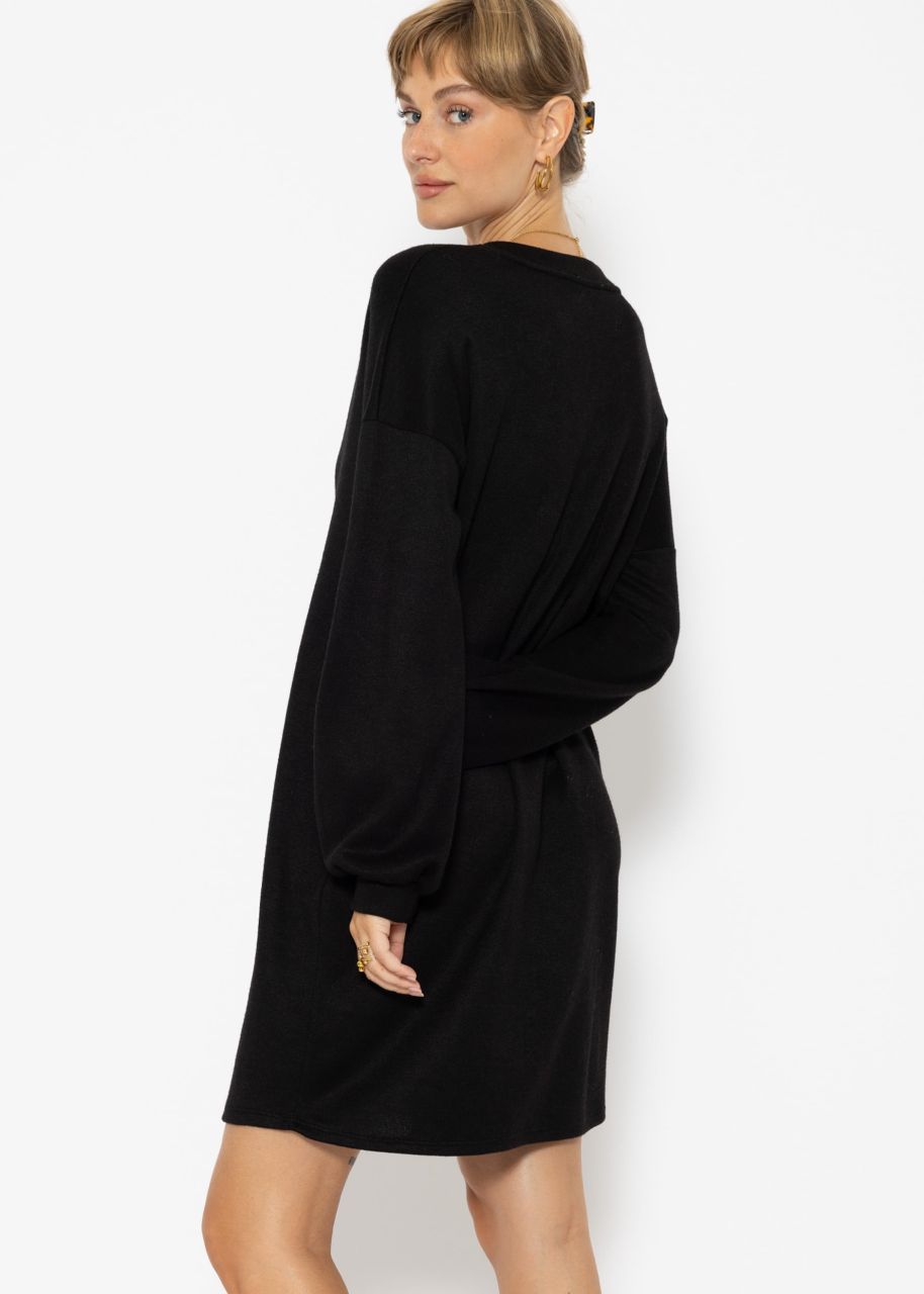 Super soft Jerseykleid in kurz - schwarz