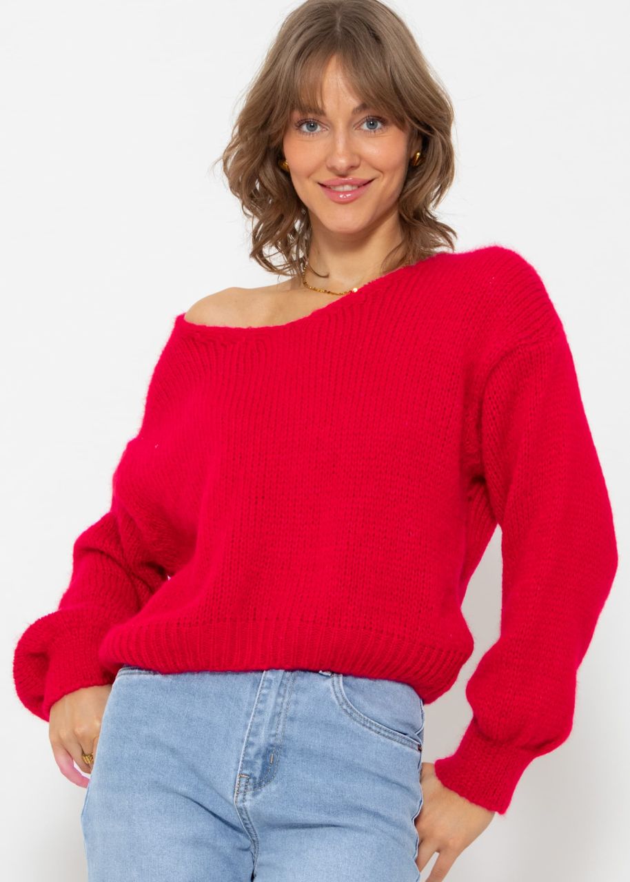 Pullover mit V-Ausschnitt - rot