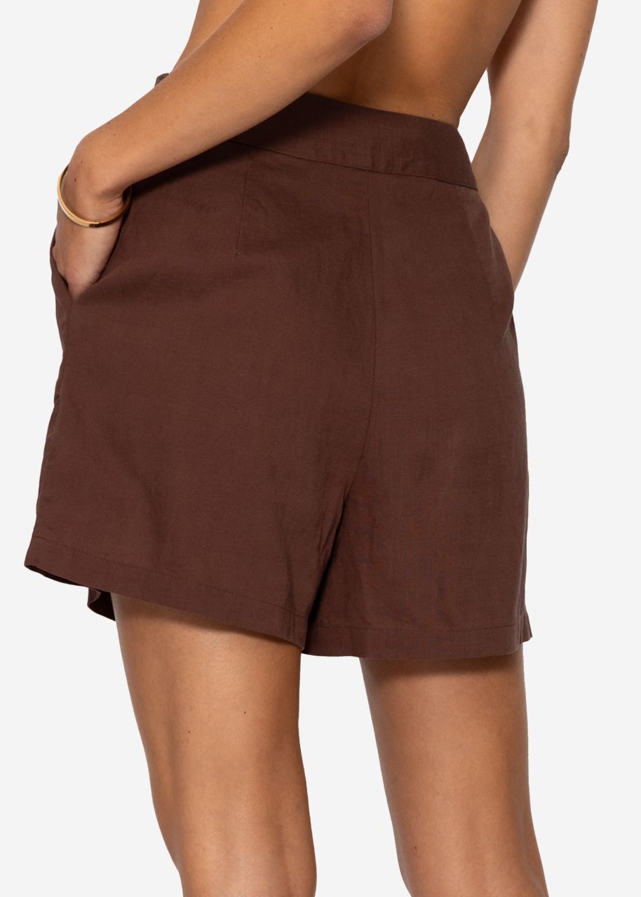 Leinen Shorts - braun