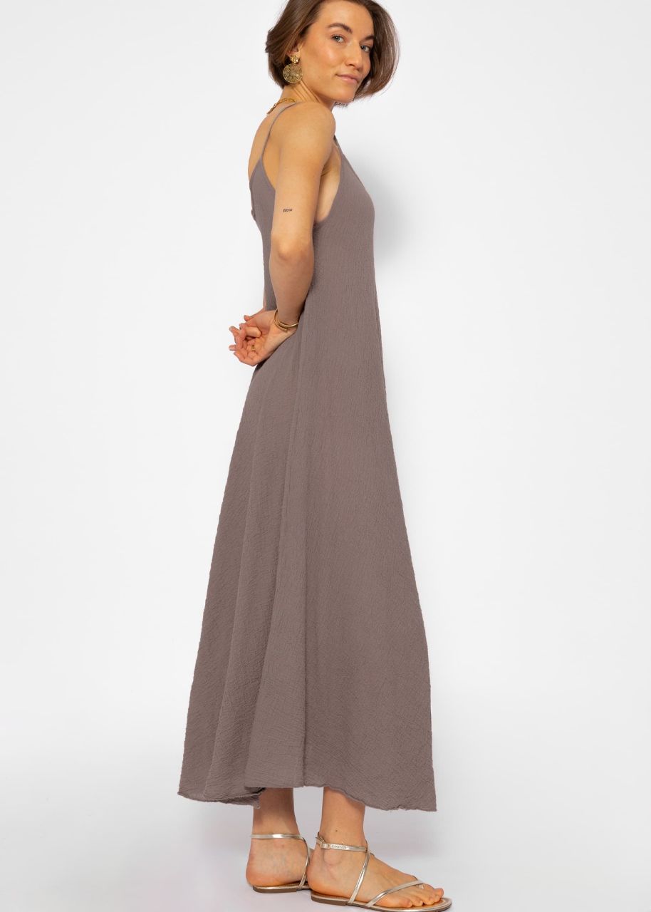 Musselin Beach Kleid - taupe