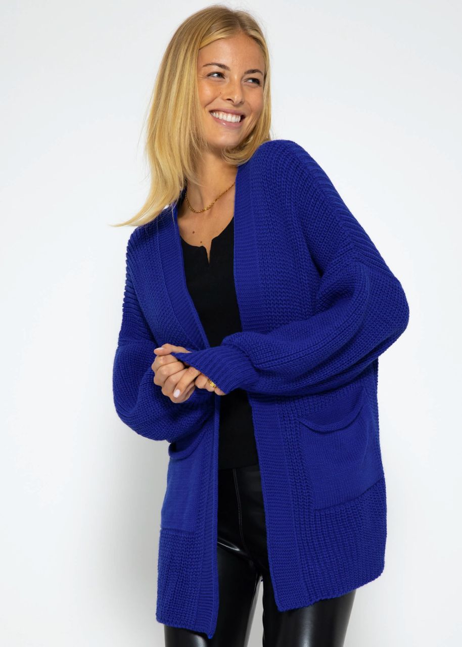 Strick Cardigan mit Taschen - royalblau