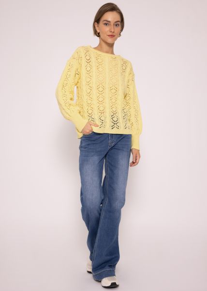 Crochet Pullover, gelb