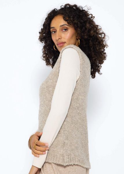 Lässiger Strick Pullunder - beige