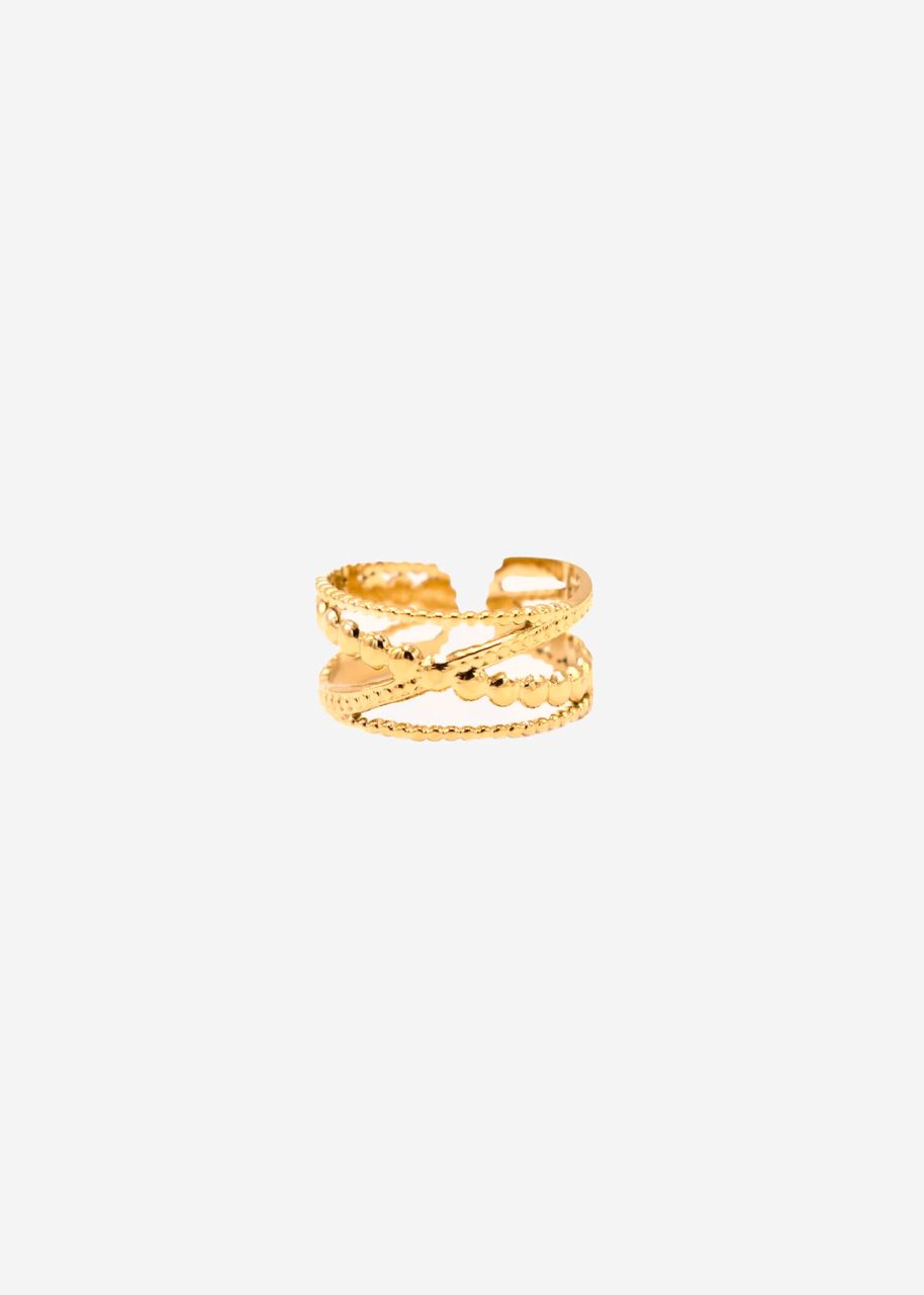 Filigraner Ring mit überkreuzten Stegen, gold