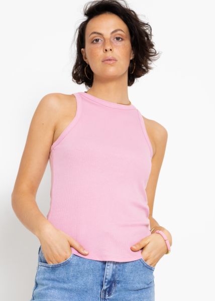 Geripptes Tank Top - rosa