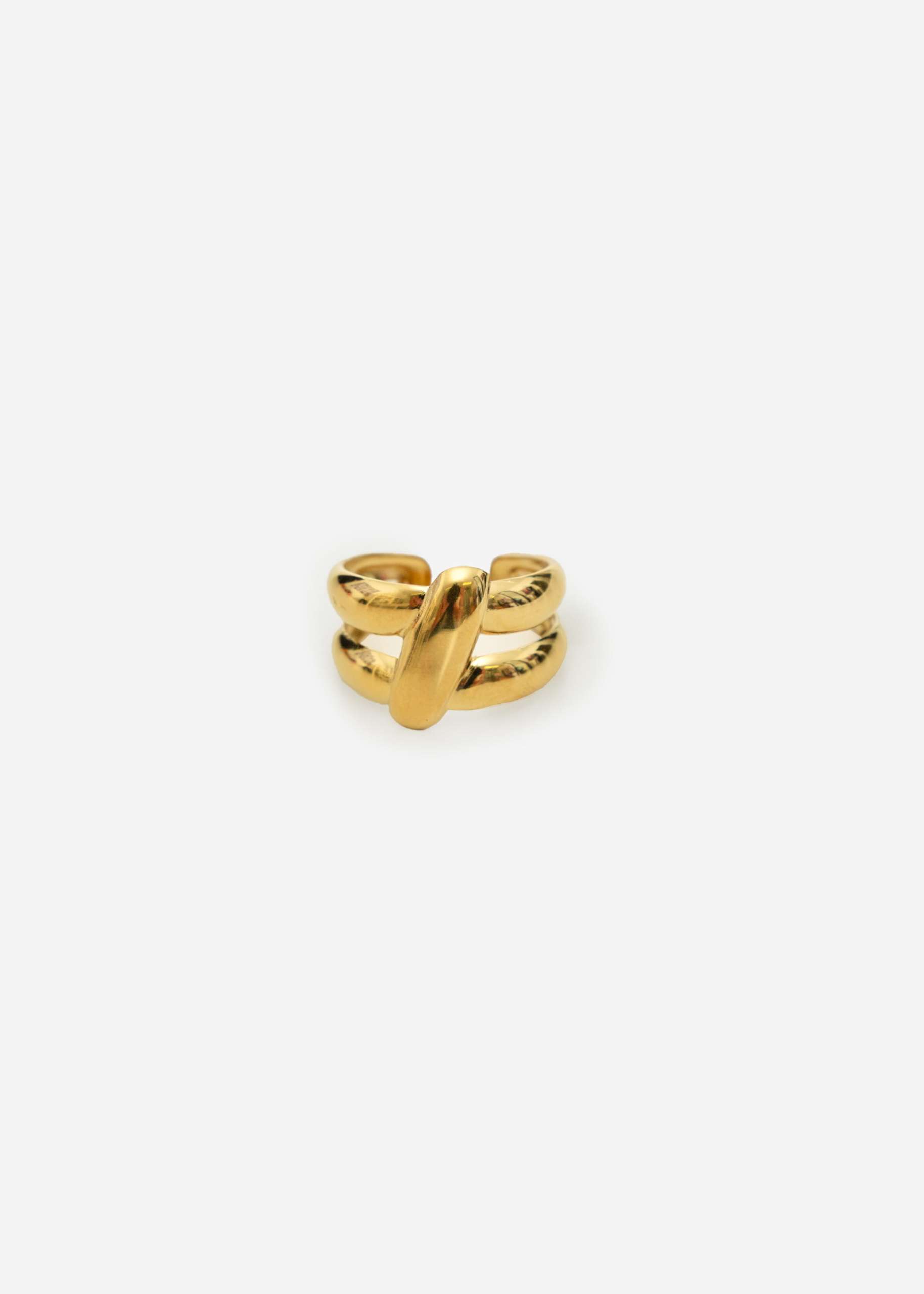 Doppelring mit Detail - gold