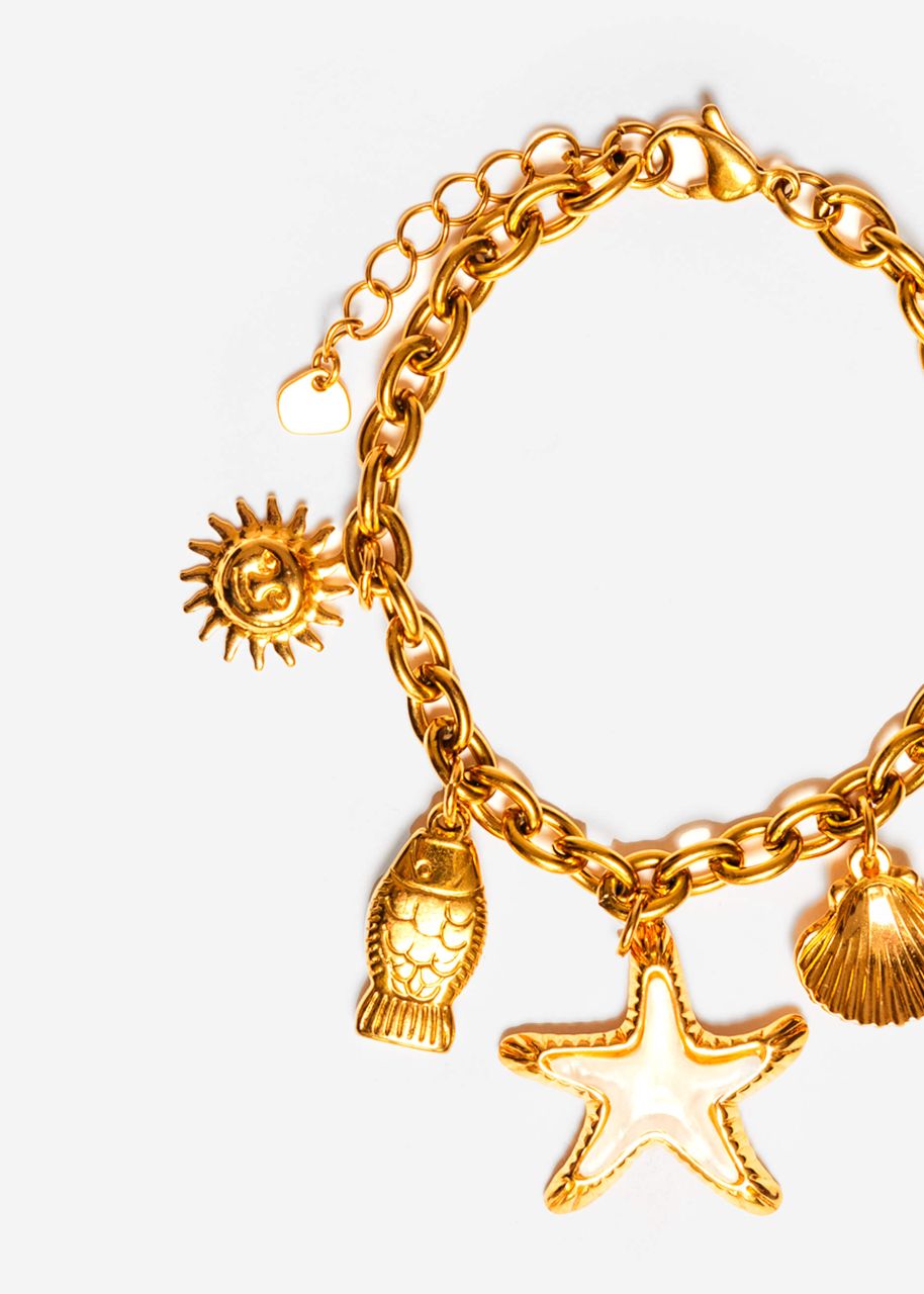 Armband mit maritimen Charms - gold