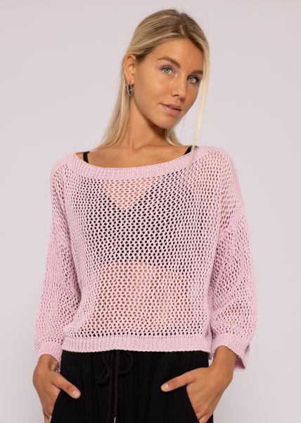 Netz-Pullover, rosa
