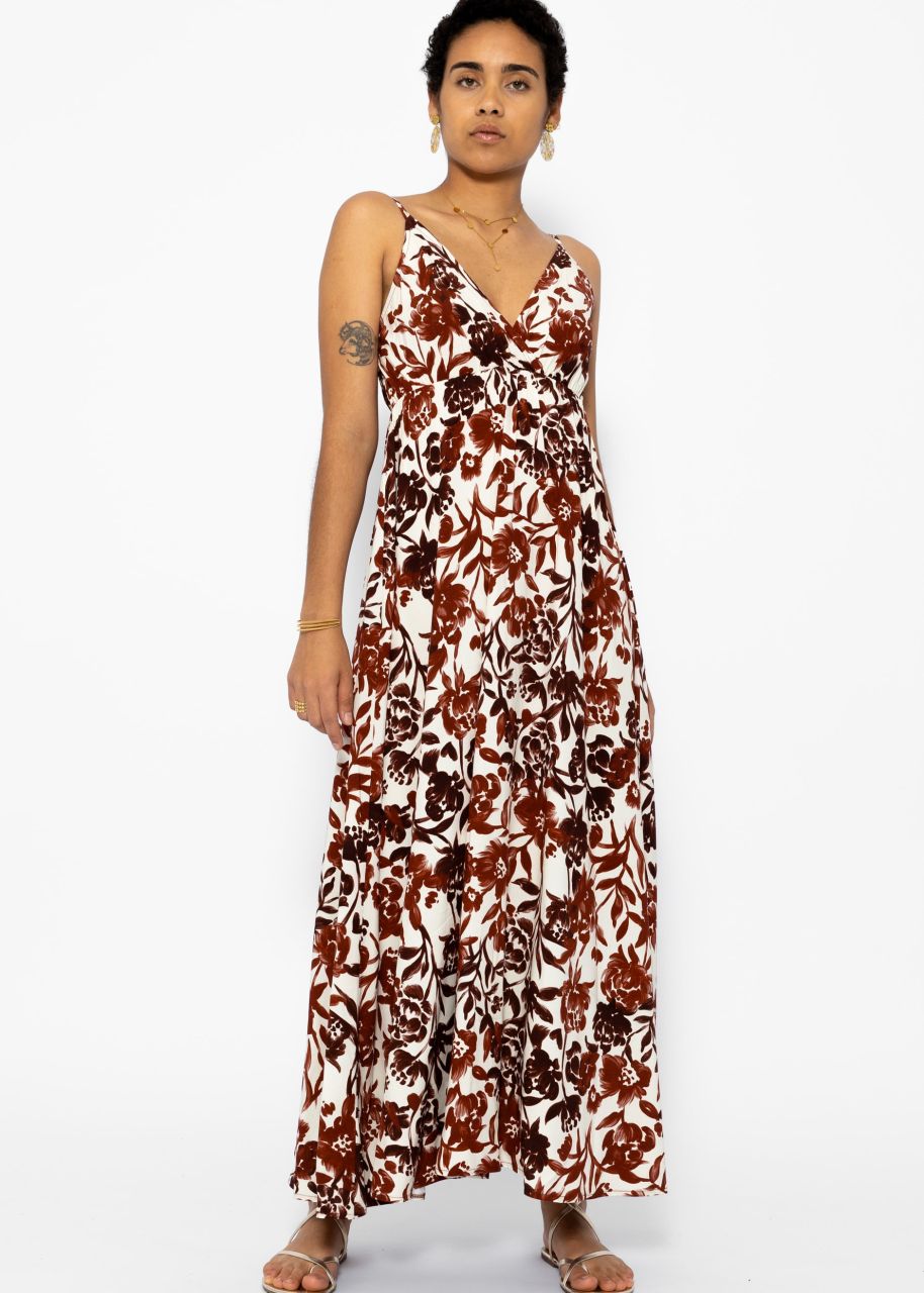 Maxi Kleid mit Blumen-Print - offwhite