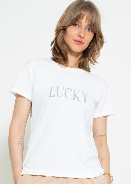 T-Shirt LUCKY, offwhite