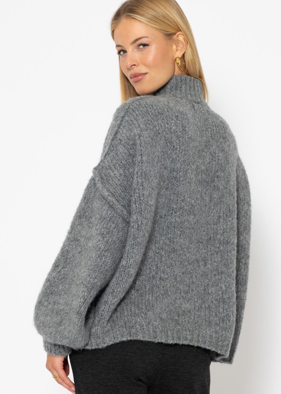 Jessica Haller Kuscheliger Oversize Cardigan mit Knöpfen - grau